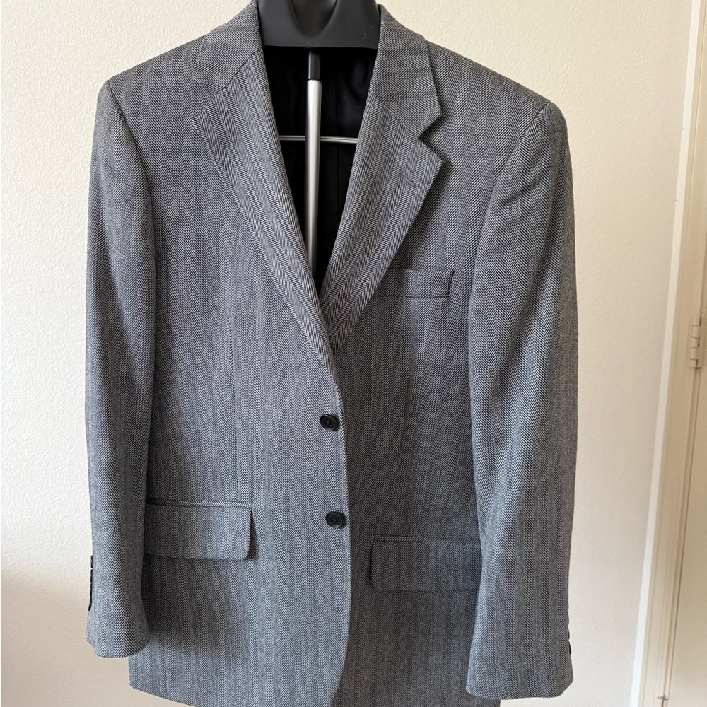 John Ashford Grey Herringbone Blazer